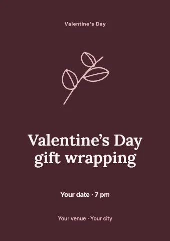 Valentine’s Day gift wrapping flyer template