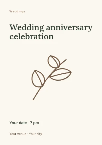 Wedding anniversary celebration flyer template