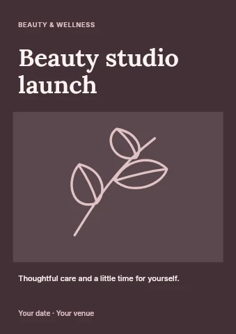 Beauty studio launch flyer template