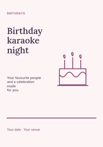 Birthday karaoke night flyer template