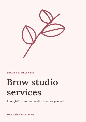 Brow studio services flyer template