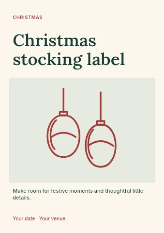 Christmas stocking label flyer template
