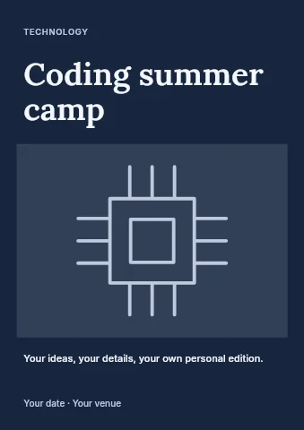 Coding summer camp flyer template