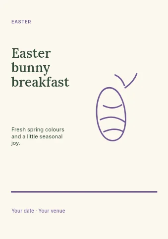 Easter bunny breakfast flyer template