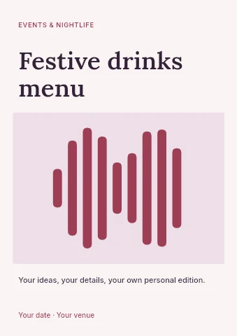 Festive drinks menu flyer template