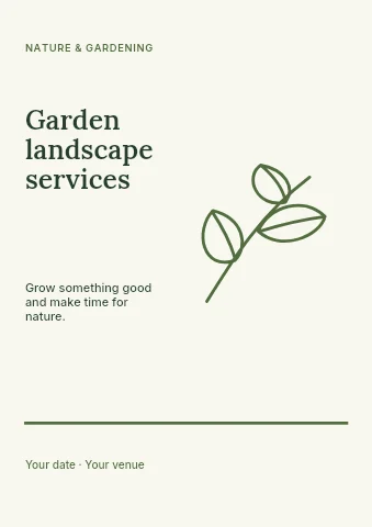 Garden landscape services flyer template