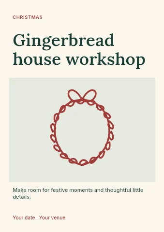 Gingerbread house workshop flyer template
