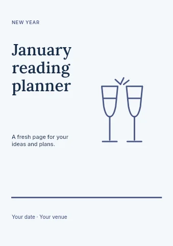 January reading planner flyer template