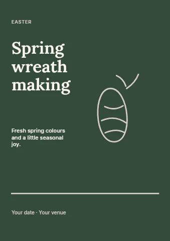 Spring wreath making flyer template