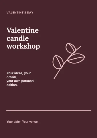 Valentine candle workshop flyer template