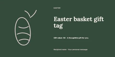 Easter basket gift tag gift voucher template