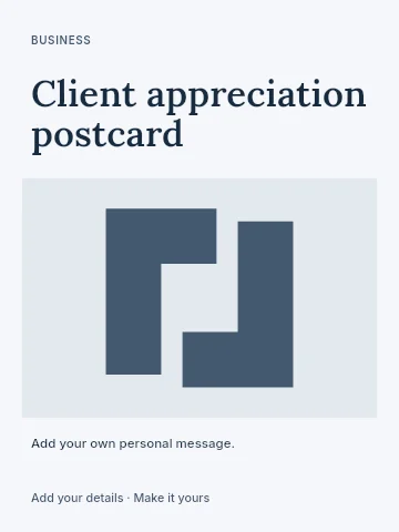 Client appreciation postcard greeting card template