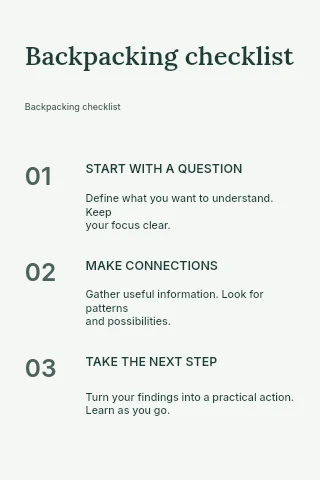 Backpacking checklist infographic template