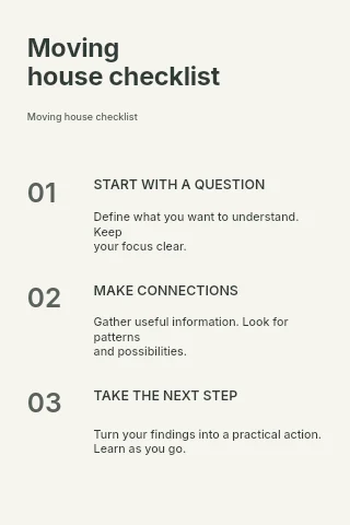 Moving house checklist infographic template