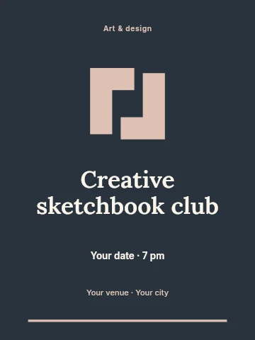 Creative sketchbook club invitation template