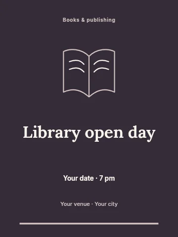 Library open day invitation template