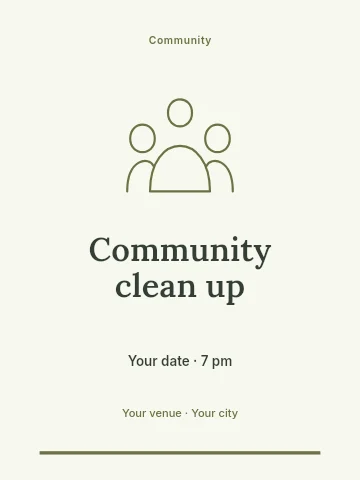 Community clean up invitation template