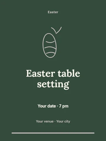 Easter table setting invitation template