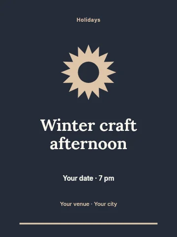 Winter craft afternoon invitation template