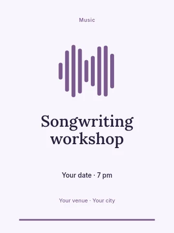 Songwriting workshop invitation template