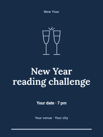 New Year reading challenge invitation template