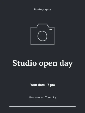 Studio open day invitation template