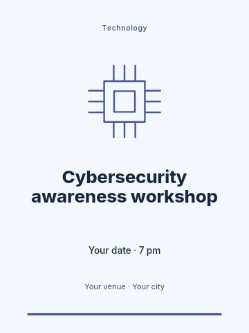 Cybersecurity awareness workshop invitation template