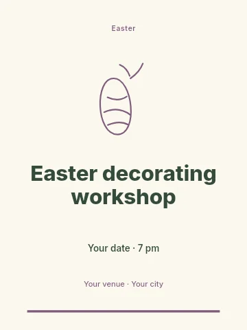 Easter decorating workshop invitation template