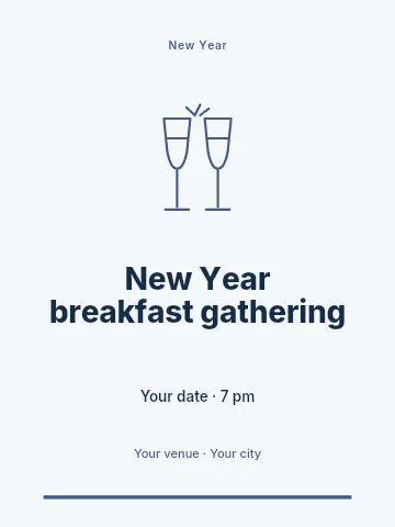 New Year breakfast gathering invitation template