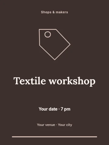 Textile workshop invitation template