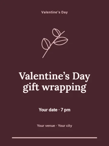 Valentine’s Day gift wrapping invitation template