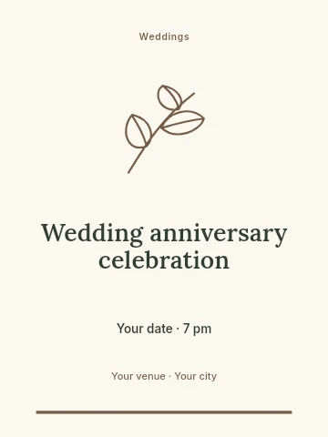Wedding anniversary celebration invitation template