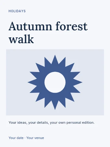 Autumn forest walk invitation template