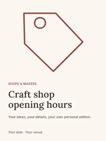 Craft shop opening hours invitation template