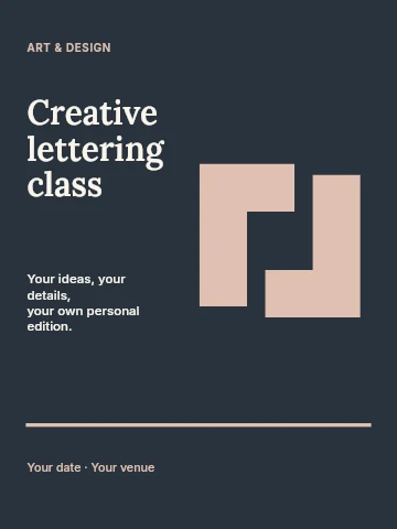 Creative lettering class invitation template