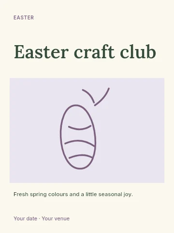 Easter craft club invitation template