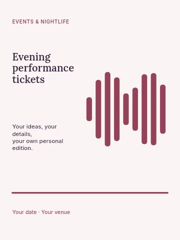 Evening performance tickets invitation template