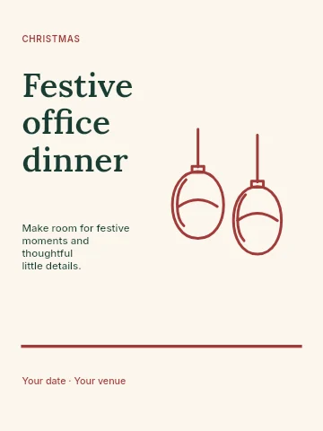 Festive office dinner invitation template