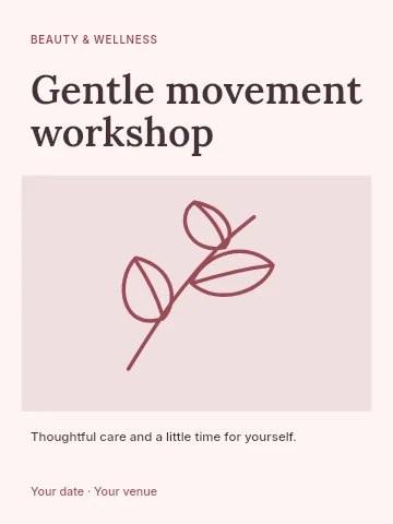 Gentle movement workshop invitation template