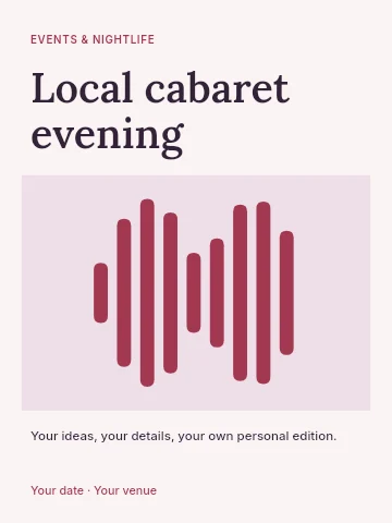 Local cabaret evening invitation template
