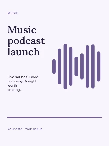Music podcast launch invitation template
