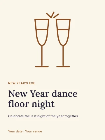 New Year dance floor night invitation template