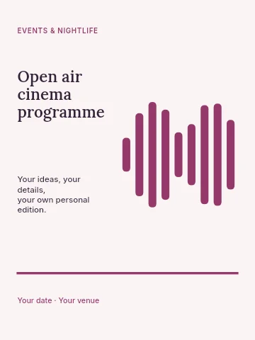 Open air cinema programme invitation template