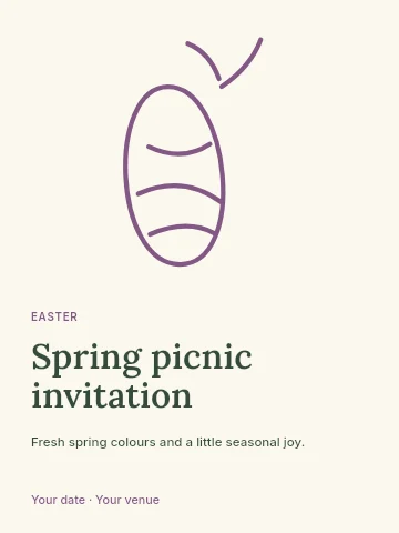 Spring picnic invitation template