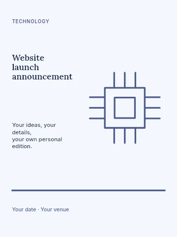 Website launch announcement invitation template