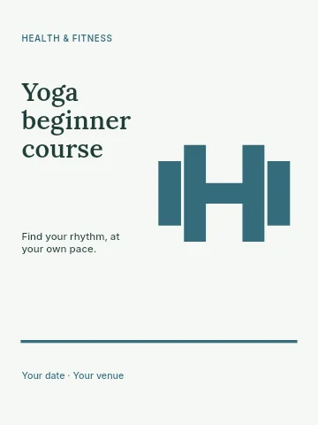 Yoga beginner course invitation template