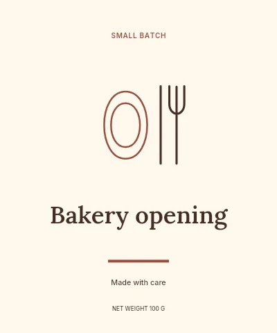 Bakery opening label template