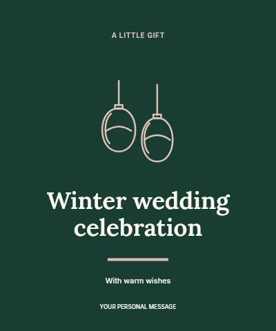 Winter wedding celebration label template
