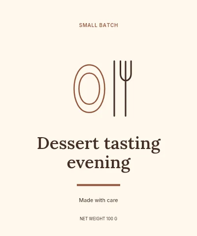 Dessert tasting evening label template