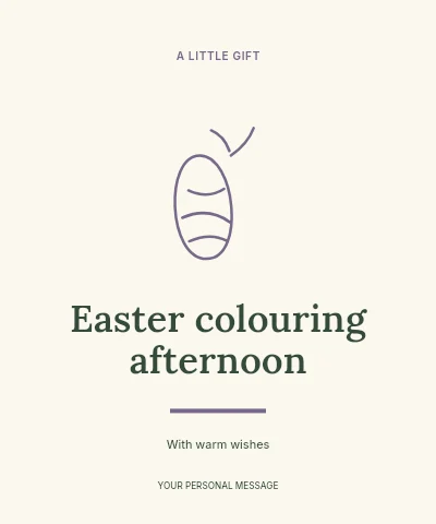 Easter colouring afternoon label template